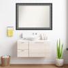 Amanti Art Silver Bathroom Mirror for Over Sink, 34x46 Custom Made Quicksilver Scoop Rectangle Vanity Mirror, X-Large Casual Wood Frame, Hangs Horizonally and Vertically, Wall Decor view 4
