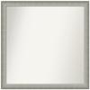 Amanti Art Silver Bathroom Mirror for Over Sink, 30x31 Custom Made Elegant Brushed Pewter Narrow Rectangle Vanity Mirror, Large Casual Wood Frame, Hangs Horizonally and Vertically, Wall Decor view 1