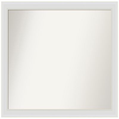 Amanti Art White Bathroom Mirror for Over Sink, 31x38 Custom Made Flair Soft White Rectangle Vanity Mirror, Large Casual Wood Frame, Hangs Horizonally and Vertically, Wall Decor