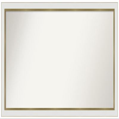 Amanti Art White Bathroom Mirror for Over Sink, 24x49 Custom Made Eva White Gold Narrow Rectangle Vanity Mirror, Oversize Modern Wood Frame, Hangs Horizonally and Vertically, Wall Decor