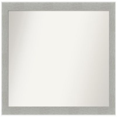Amanti Art Grey Bathroom Mirror for Over Sink, 37x49 Custom Made Glam Linen Grey Rectangle Vanity Mirror, Oversize Country Rustic Wood Frame, Hangs Horizonally and Vertically, Wall Decor