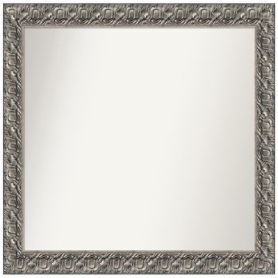 Amanti Art Silver Bathroom Mirror for Over Sink, 36x42 Custom Made Silver Luxor Rectangle Vanity Mirror, X-Large Traditional Wood Frame, Hangs Horizonally and Vertically, Wall Decor