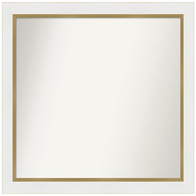 Amanti Art White Bathroom Mirror for Over Sink, 36x41 Custom Made Eva White Gold Rectangle Vanity Mirror, X-Large Modern Wood Frame, Hangs Horizonally and Vertically, Wall Decor