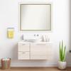 Amanti Art White Bathroom Mirror for Over Sink, 36x41 Custom Made Eva White Gold Rectangle Vanity Mirror, X-Large Modern Wood Frame, Hangs Horizonally and Vertically, Wall Decor view 4