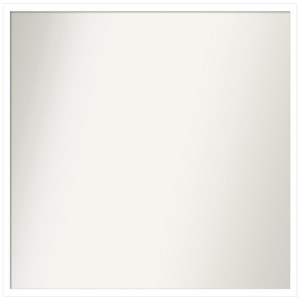 Amanti Art White Bathroom Mirror for Over Sink, 29x33 Custom Made Svelte White Rectangle Vanity Mirror, Large Modern Wood Frame, Hangs Horizonally and Vertically, Wall Decor
