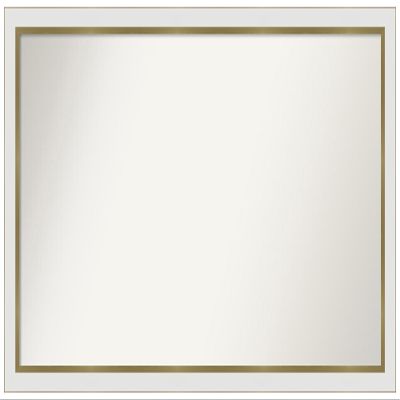 Amanti Art White Bathroom Mirror for Over Sink, 26x47 Custom Made Eva White Gold Narrow Rectangle Vanity Mirror, Oversize Modern Wood Frame, Hangs Horizonally and Vertically, Wall Decor