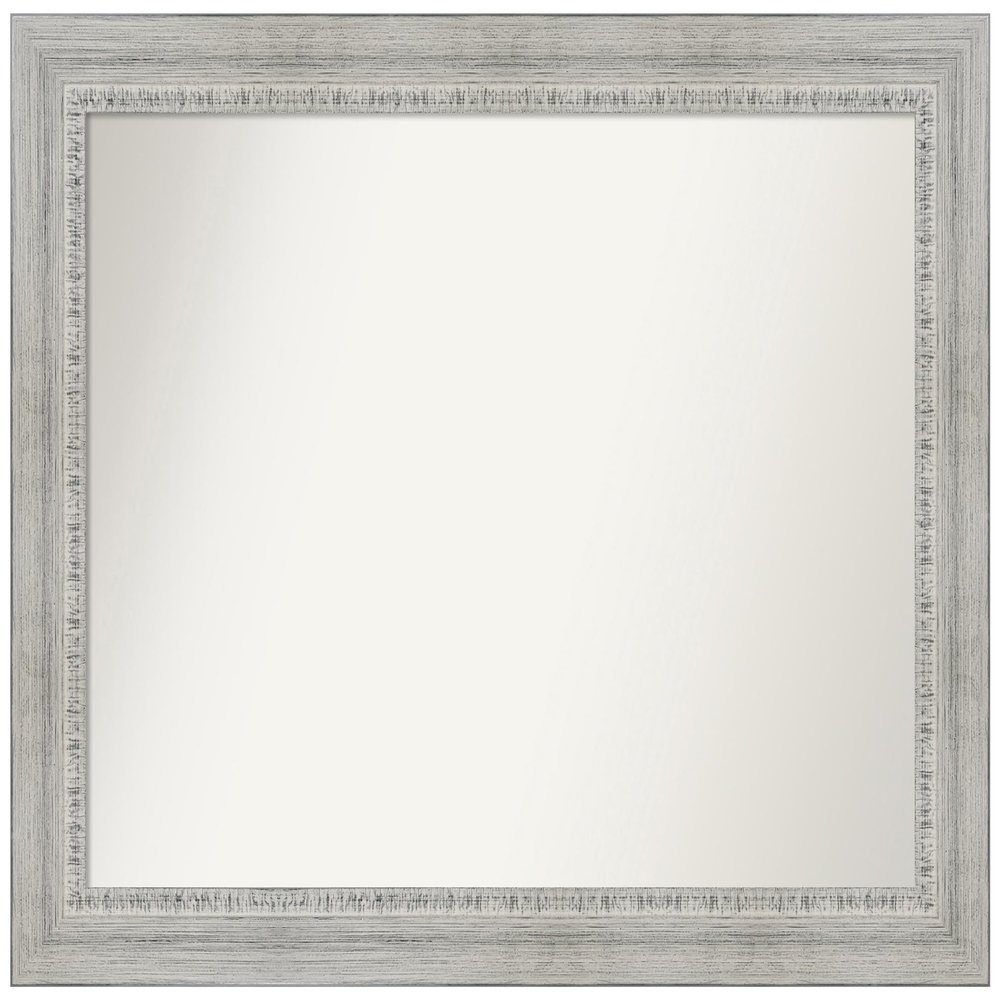 Amanti Art White Bathroom Mirror for Over Sink, 24x32 Custom Made Rustic White Wash Rectangle Vanity Mirror, Medium Country Rustic Wood Frame, Hangs Horizonally and Vertically, Wall Decor