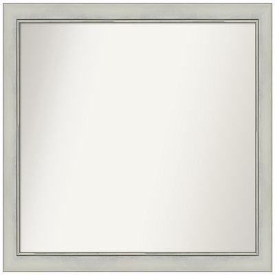 Amanti Art Silver Bathroom Mirror for Over Sink, 31x36 Custom Made Flair Silver Patina Rectangle Vanity Mirror, Large Traditional Wood Frame, Hangs Horizonally and Vertically, Wall Decor