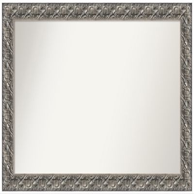 Amanti Art Silver Bathroom Mirror for Over Sink, 34x50 Custom Made Silver Luxor Rectangle Vanity Mirror, Oversize Traditional Wood Frame, Hangs Horizonally and Vertically, Wall Decor