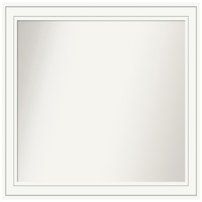Amanti Art White Bathroom Mirror for Over Sink, 31x37 Custom Made Craftsman White Rectangle Vanity Mirror, Large Casual Wood Frame, Hangs Horizonally and Vertically, Wall Decor