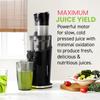 Elite Gourmet EJX017 Whole Fruit 3 Feeding Chute, Dynamic Masticating Slow Juicer, High Yield Cold Press Juice Extractor, Nutrient and Vitamin Dense, Easy to Clean, 27 oz Juice Cup, Black view 2