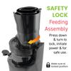 Elite Gourmet EJX017 Whole Fruit 3 Feeding Chute, Dynamic Masticating Slow Juicer, High Yield Cold Press Juice Extractor, Nutrient and Vitamin Dense, Easy to Clean, 27 oz Juice Cup, Black view 4