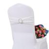6 PCS Stretch Spandex Sequin Chair Bands,One Side Sequin Sashes Chair Bands for Wedding Party Reception Events Celebration Banquets Chairs Decoration(White) view 1
