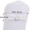 6 PCS Stretch Spandex Sequin Chair Bands,One Side Sequin Sashes Chair Bands for Wedding Party Reception Events Celebration Banquets Chairs Decoration(White) view 2