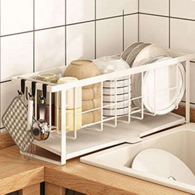 Dinner Plate Holder, Metal Dish Drying Rack, With draining spout, non-wetted countertops, for Kitchen, apartments, cabinets (Size : 57.4 * 21 * 16CM)