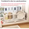 Dinner Plate Holder, Metal Dish Drying Rack, With draining spout, non-wetted countertops, for Kitchen, apartments, cabinets (Size : 57.4 * 21 * 16CM) view 3