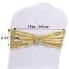 20 PCS Stretch Spandex Sequin Chair Bands,One Side Sequin Sashes Chair Bands for Wedding Party Reception Events Celebration Banquets Chairs Decoration(Gold) view 2