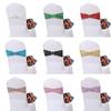 20 PCS Stretch Spandex Sequin Chair Bands,One Side Sequin Sashes Chair Bands for Wedding Party Reception Events Celebration Banquets Chairs Decoration(Gold) view 4