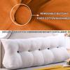ZZYK Headboard Pillow Wedge Reading Pillow Fleece Backrest Reading Rest Pillow,Large Triangle Back Cushion Day Bed Bench Rest Pillow with Washable Cover,Orange,Queen(59"/150cm) view 2