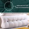 ZZYK Headboard Pillow Wedge Reading Pillow Fleece Backrest Reading Rest Pillow,Large Triangle Back Cushion Day Bed Bench Rest Pillow with Washable Cover,Green,Twin(39"/100cm) view 2