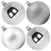 Benjia Extra Large Size Outdoor Christmas Ornaments, Oversized Huge Big Shatterproof Xmas Christmas Plastic Balls for Outside Lawn Yard Tree Hanging Decorations (12"/300mm, Silver, 4 Packs) view 1