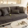 vctops Farmhouse Geometric Embroidered Couch Sofa Cover Cotton Quilted Sectional Couch Cover Non-Slip Sofa Slipcover Furniture Protector for Kids, Dogs, Cats (Dark Grey,36"x94") view 1