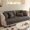 vctops Farmhouse Geometric Embroidered Couch Sofa Cover Cotton Quilted Sectional Couch Cover Non-Slip Sofa Slipcover Furniture Protector for Kids, Dogs, Cats (Dark Grey,36"x94") view 2