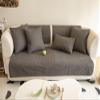 vctops Farmhouse Geometric Embroidered Couch Sofa Cover Cotton Quilted Sectional Couch Cover Non-Slip Sofa Slipcover Furniture Protector for Kids, Dogs, Cats (Dark Grey,36"x94") view 3