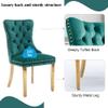 Rhomtree Dining Chair with Golden Stainless Steel Plating Legs, Contemporary Velvet Chairs for Dining Room Upholstered Dining Chairs with Nailhead Trim and Back Ring Pull on Backrest (Green, Set of 4) view 4