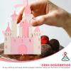 6Pcs Castle Cake Decorations - Princess Castle Birthday Cake Toppers and Decor for Girls Parties, Ideal for Birthday Celebrations and Baby Showers view 4