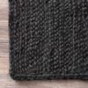 Handmade Braided Natural Farmhouse Jute Area Rug, Boho Rugs, Home Decor Jute Rugs (Black, 7 x 10 Feet Oval) view 3