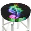 BONDIJ Round Stool Covers, Stretch Round Bar Stool Cushion, Soft Music Notes Chair Cover for Bar, Restaurant, Office view 3