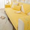 vctops Cotton Quilted Sofa Cover Farmhouse Floral Embroidered Sectional Couch Cover Non Slip Washable Sofa Slipcover Furniture Protector for Kids Dog Cat, 1 Piece/Not All Set (Yellow,27"x47") view 4