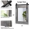 AAZZKANG Barn Door Rustic Mirror Large Wood Framed Wall Mirror 30"x22" Rectangle Bedroom Bathroom Farmhouse Vanity Mirror Vertical view 2