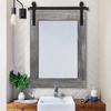 AAZZKANG Barn Door Rustic Mirror Large Wood Framed Wall Mirror 30"x22" Rectangle Bedroom Bathroom Farmhouse Vanity Mirror Vertical view 3