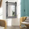 AAZZKANG Barn Door Rustic Mirror Large Wood Framed Wall Mirror 30"x22" Rectangle Bedroom Bathroom Farmhouse Vanity Mirror Vertical view 4