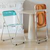 PAPERGAN Folding Chairs Indoor - Modern Acrylic Stackable Crystal Seat with Chrome Frame - Multifunctional Transparent Furniture for Living Room and Outdoor Use (Color : Red) view 2