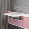 HSPLXYT Vanity Desk with LED Lighted Mirror,Makeup Vanity with Large Lighted Mirror,Vanity Table Makeup Vanity with 1 Drawers and 1 Cabinets,Pink (Size : 100cm) view 3