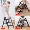 FairUo Small Step Stool for Kitchen,Bathroom, Adults Seniors Folding Heavy Duty Mini Ladder with Wide Rungs/Black/4 Step view 3