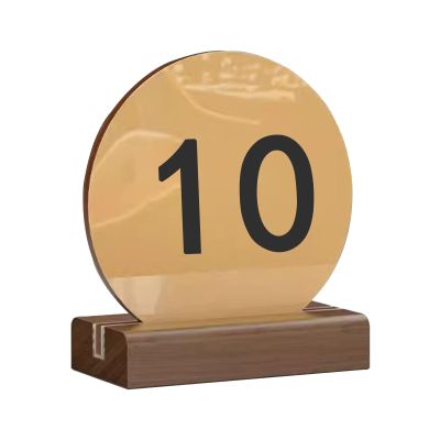 LSMKKA 10 PC Acrylic Table Number Holder, Stable Round Numbers Sign Visible Gold Placards Rack/Stands for Party Weddings Resturants Cafes, 10-20 30-40 80-90 90-100 Labels (Color : 10-20, Size : 10