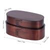 Aqur2020 Lunch Box, Portable Sushi Box Rice Round Container Wooden Double Layers Food Storage Container for Office Travel (19 * 10 * 9.5 Old Paint Double Layer Lunch Box) view 2