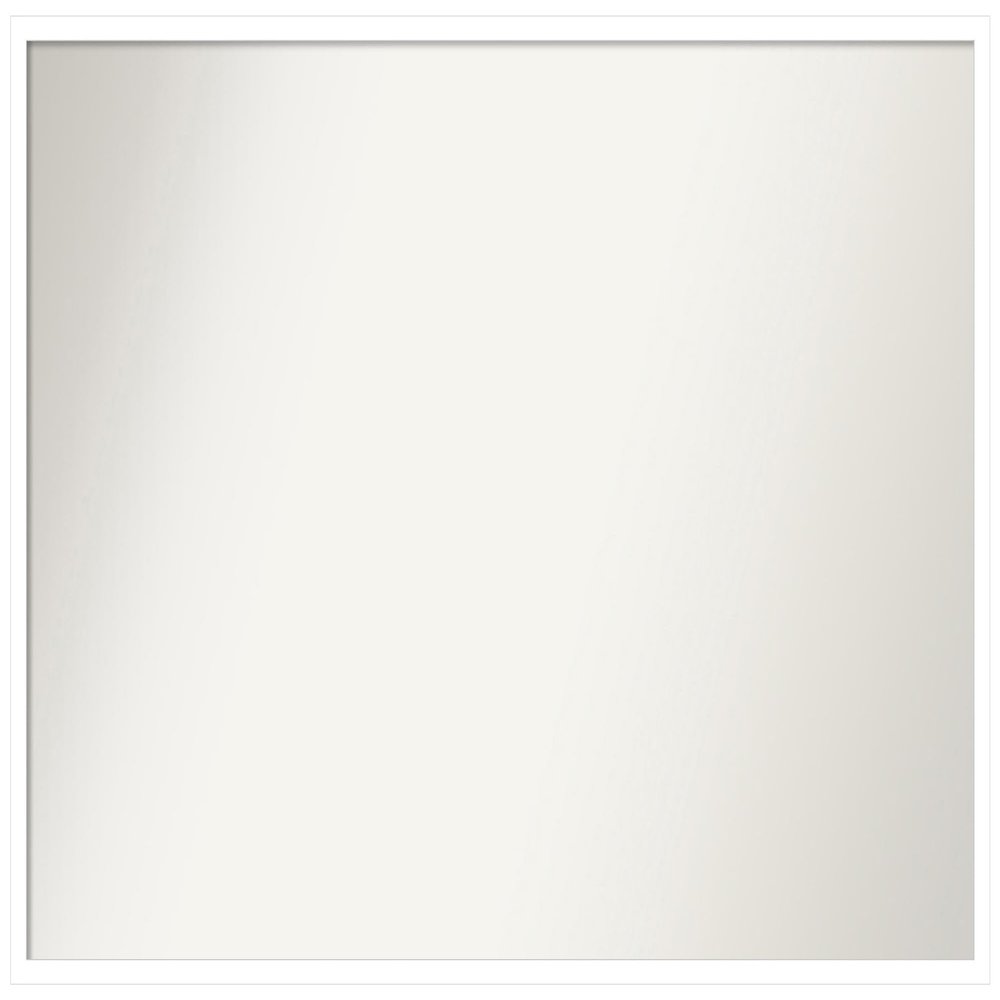 Amanti Art White Bathroom Mirror for Over Sink, 30x47 Custom Made Svelte White Rectangle Vanity Mirror, Oversize Modern Wood Frame, Hangs Horizonally and Vertically, Wall Decor