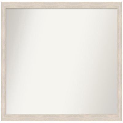Amanti Art White Bathroom Mirror for Over Sink, 31x47 Custom Made Hardwood White Wash Narrow Rectangle Vanity Mirror, Oversize Country Rustic Wood Frame, Hangs Horizonally and Vertically, Wall Decor