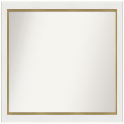 Amanti Art White Bathroom Mirror for Over Sink, 36x49 Custom Made Eva White Gold Rectangle Vanity Mirror, Oversize Modern Wood Frame, Hangs Horizonally and Vertically, Wall Decor