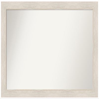 Amanti Art White Bathroom Mirror for Over Sink, 33x51 Custom Made Hardwood White Wash Rectangle Vanity Mirror, Oversize Country Rustic Wood Frame, Hangs Horizonally and Vertically, Wall Decor
