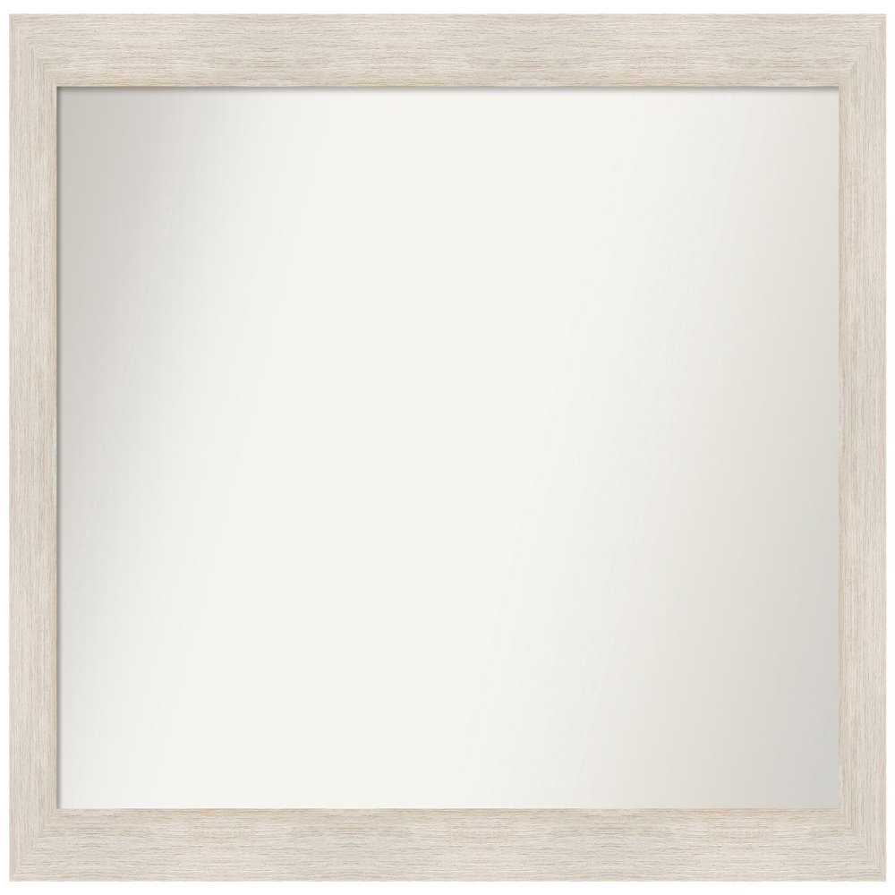 Amanti Art White Bathroom Mirror for Over Sink, 33x51 Custom Made Hardwood White Wash Rectangle Vanity Mirror, Oversize Country Rustic Wood Frame, Hangs Horizonally and Vertically, Wall Decor