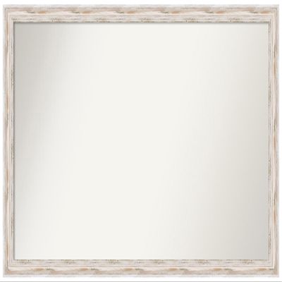 Amanti Art White Bathroom Mirror for Over Sink, 28x47 Custom Made Alexandria White Wash Narrow Rectangle Vanity Mirror, Oversize Cottage Wood Frame, Hangs Horizonally and Vertically, Wall Decor