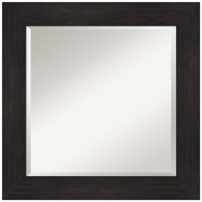 Amanti Art Brown Bathroom Mirror for Over Sink, 26x26 Furniture Espresso Square Vanity Mirror, Medium Casual Frame, Hangs Horizonally and Vertically, Bathroom Wall Decor, Beveled Edge
