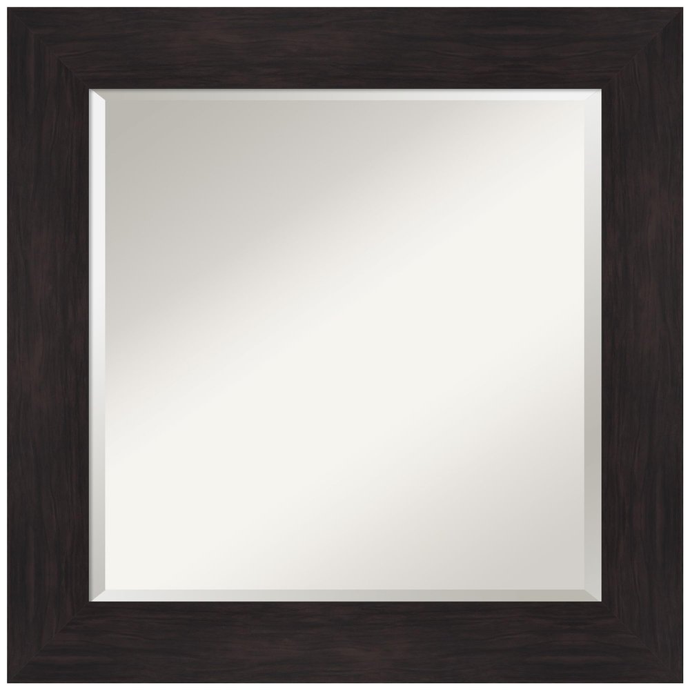 Amanti Art Brown Bathroom Mirror for Over Sink, 26x26 Furniture Espresso Square Vanity Mirror, Medium Casual Frame, Hangs Horizonally and Vertically, Bathroom Wall Decor, Beveled Edge