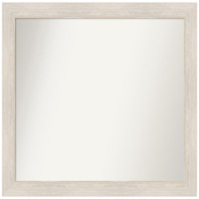 Amanti Art White Bathroom Mirror for Over Sink, 34x41 Custom Made Hardwood White Wash Rectangle Vanity Mirror, X-Large Country Rustic Wood Frame, Hangs Horizonally and Vertically, Wall Decor